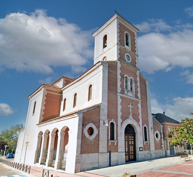 Façade of the Church of San Cristóbal Mártir in Boecillo.